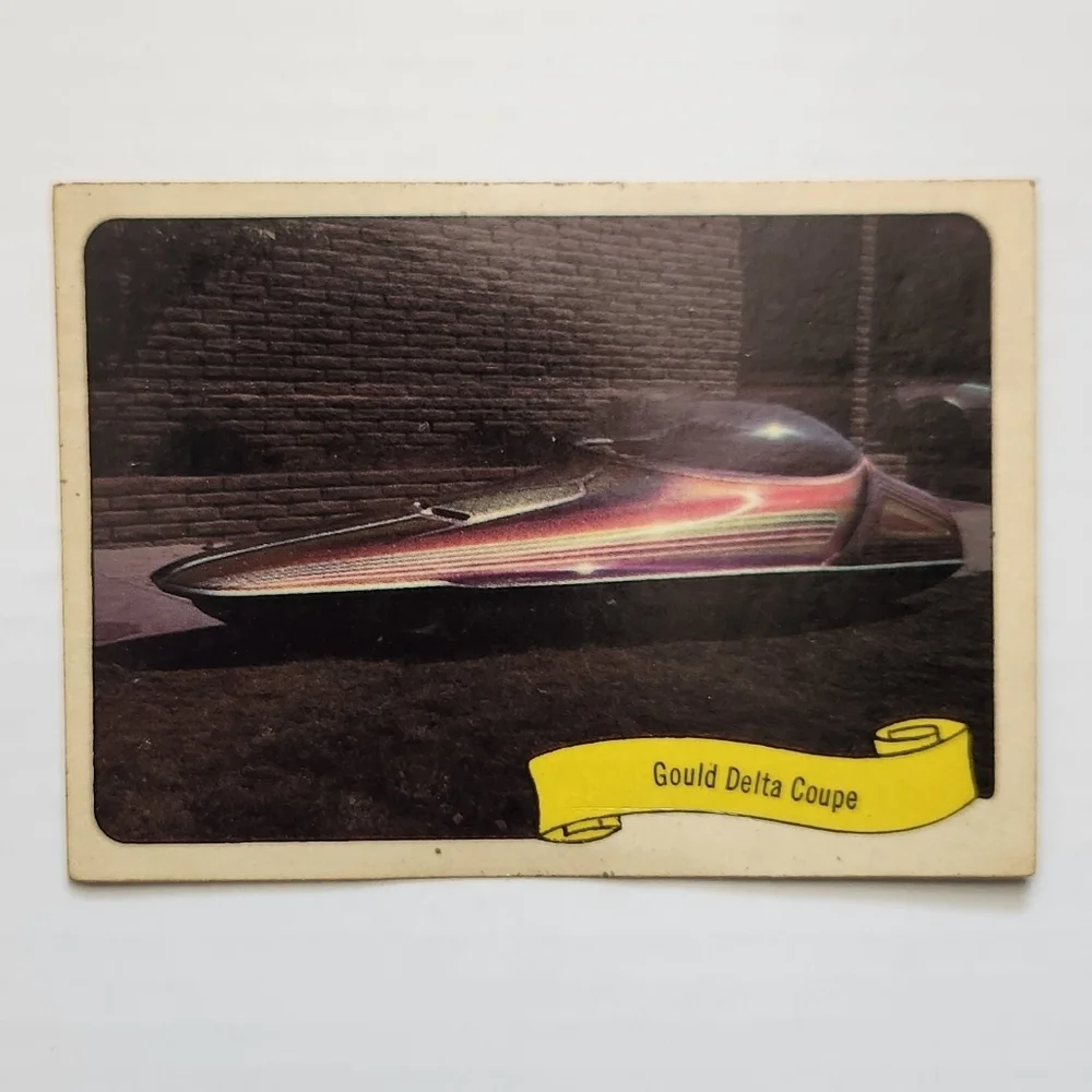 💎 Vintage 1970 Fleer GEORGE BARRIS Kustom City Sticker - GOULD DELTA COUPE 🏎️